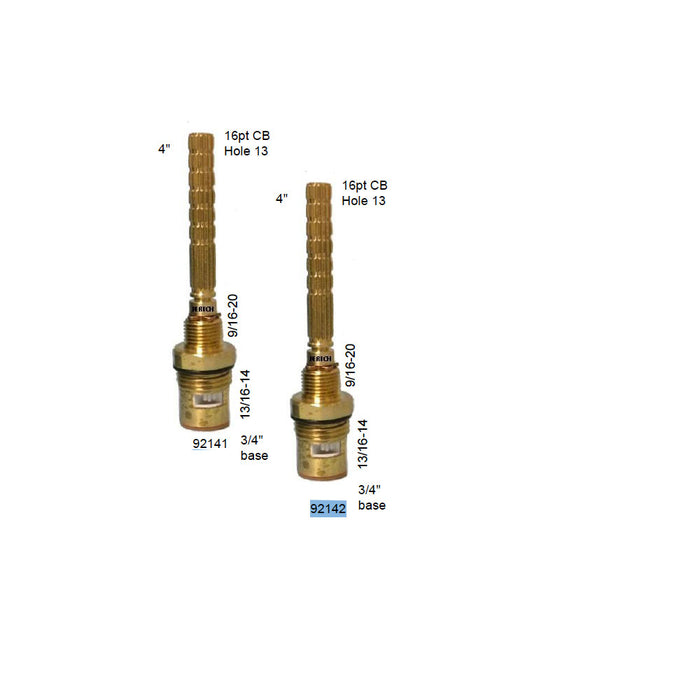 4 Inch Ceramic - 16PT CB 3/4inch - Hot and Cold Set Cartridges