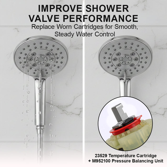 American Standard Single Lever Tub Shower Replacement Type P Cartridge 23529 and 952100 Pressure Balancing Spool