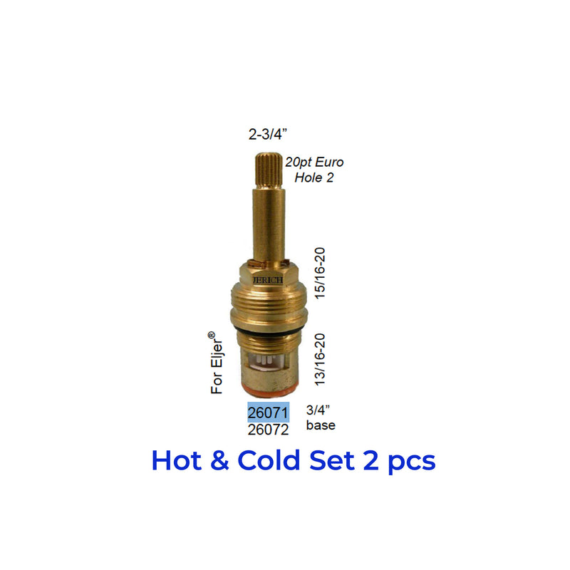 ELJER replacement 2 Hole Hot and Cold Set Ceramic Cartridges