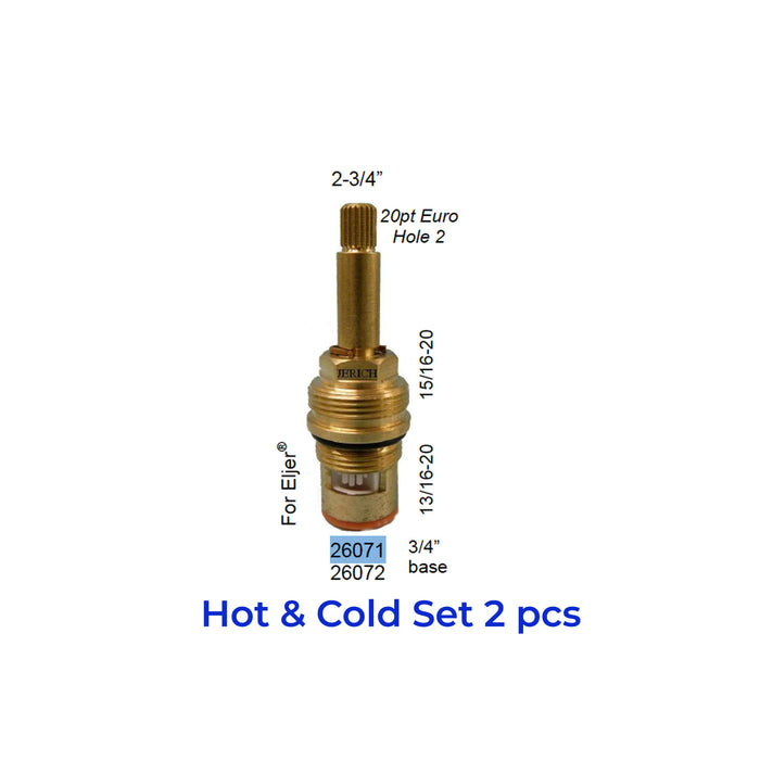 ELJER replacement 2 Hole Hot and Cold Set Ceramic Cartridges
