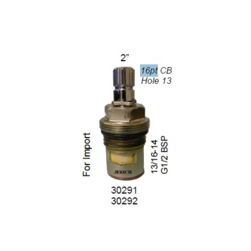 Ceramic Hot and Cold 2 Inch - 16pt Spline Faucet Cartridges