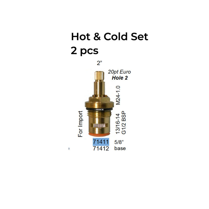 2 inch Ceramic Hot & Cold Set 20pt 71411-71412 50mm length