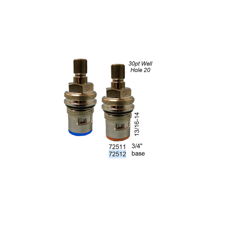 54mm Ceramic Cartridge 30pt Stem Hot and Cold Stem - Sears