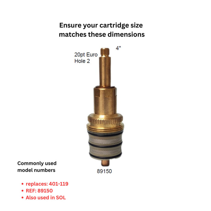Riobel replacement Cartridge - Thermostatic Cartridge Long Rod Stem - In Stock Now!