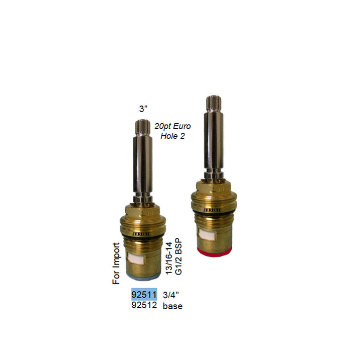 3 inch Ceramic Cartridge Hot and Cold Set 20pt Stem 3/4 inch base