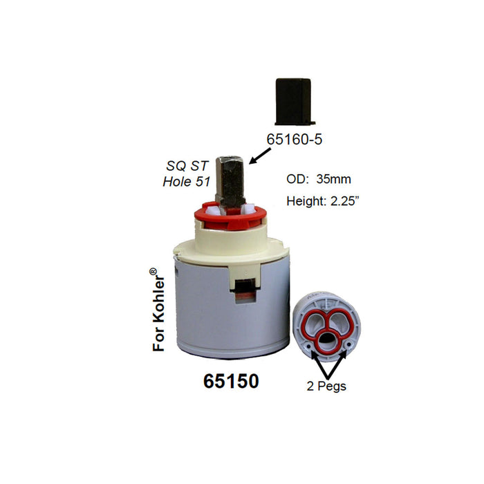 Hydroplast Single Lever Faucet Cartridge 35mm - G35 - Fits KOHLER