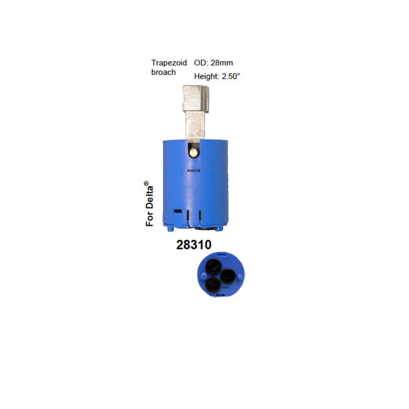 Kerox K-28 Single Lever Ceramic Faucet Cartridge - Trapazoid Version Stem