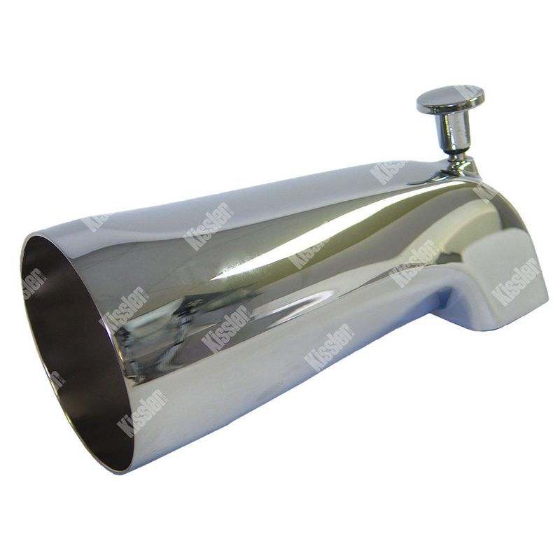 Chrome Tub Spout 1/2 inch Pipe Thread Nose Mount with Diverter 82-0011